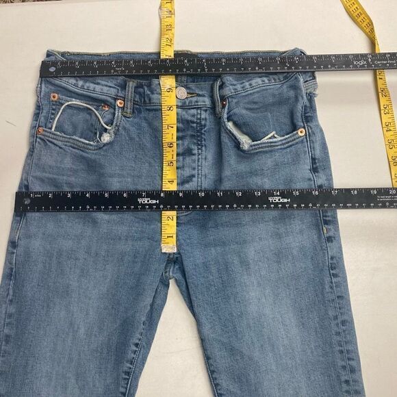PURPLE BRAND Men’s P001 Button Fly Jeans Blue 34 Distressed  Destroyed Inseam 32 - Picture 3 of 12